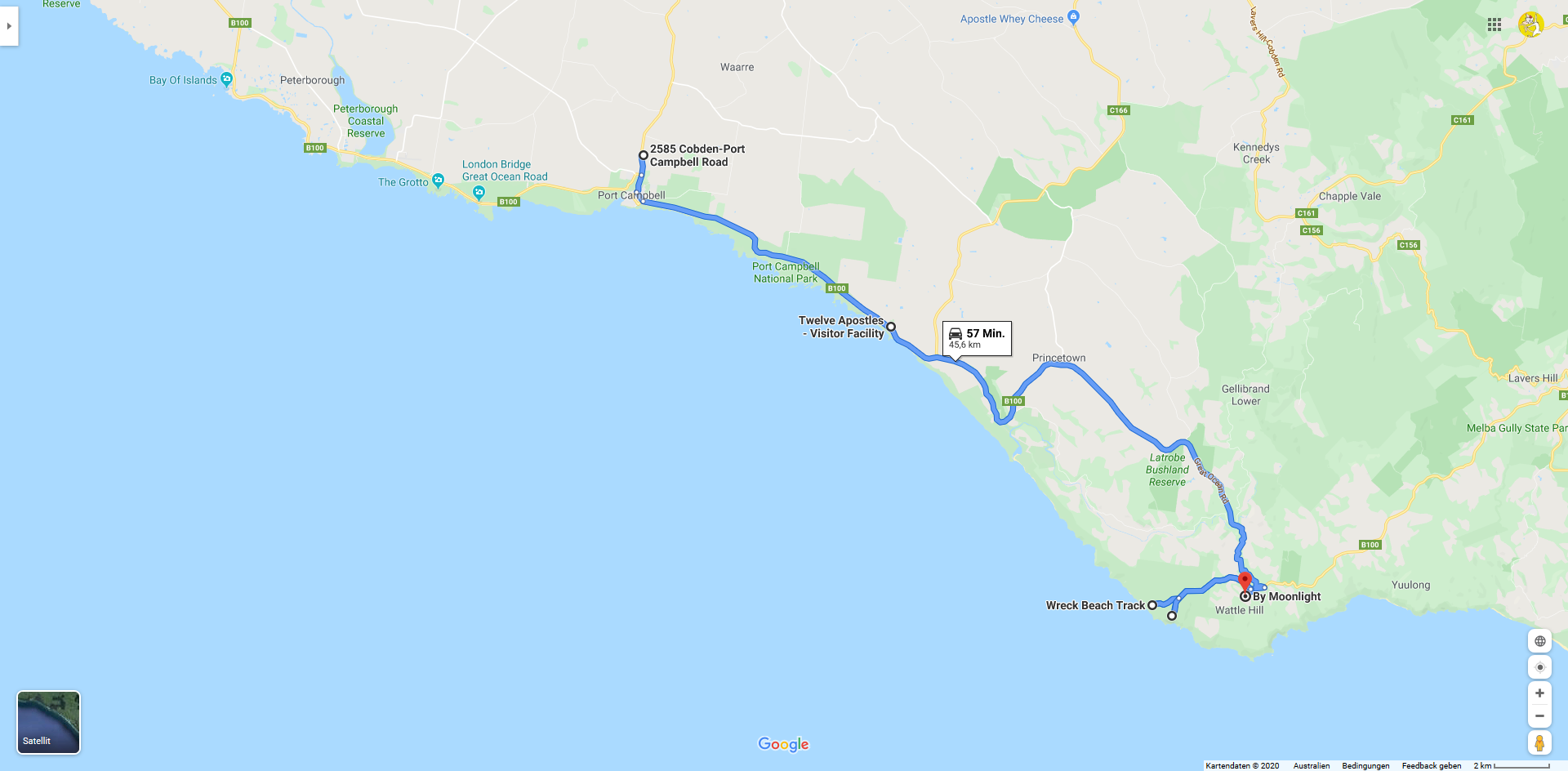 2019 12 19  08 02 Port Campbell bis Wattle Hill Route